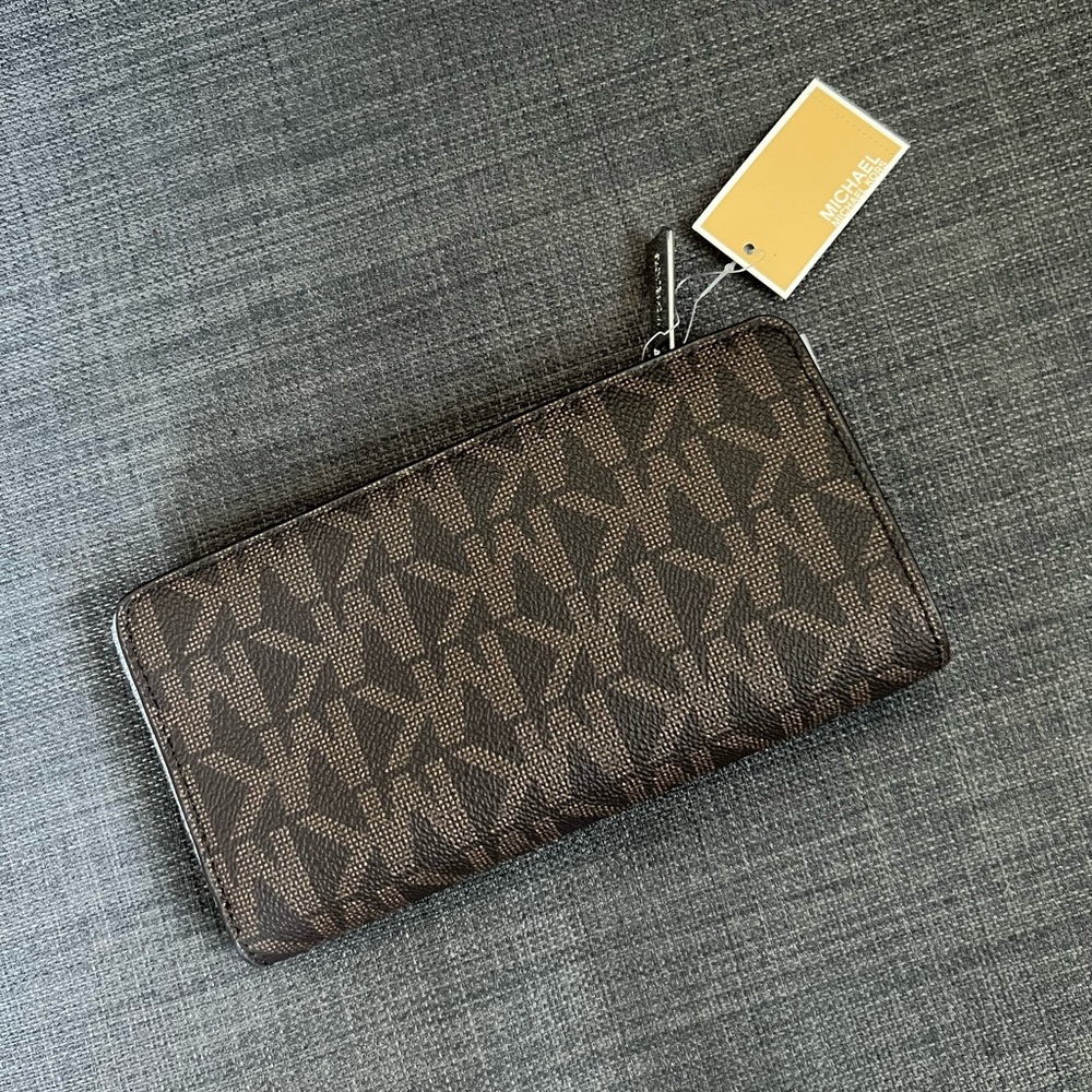NWT MICHAEL KORS JET SET CHARM LARGE TOP ZIP CONTINENTAL WALLET CASE - Picture 5 of 11